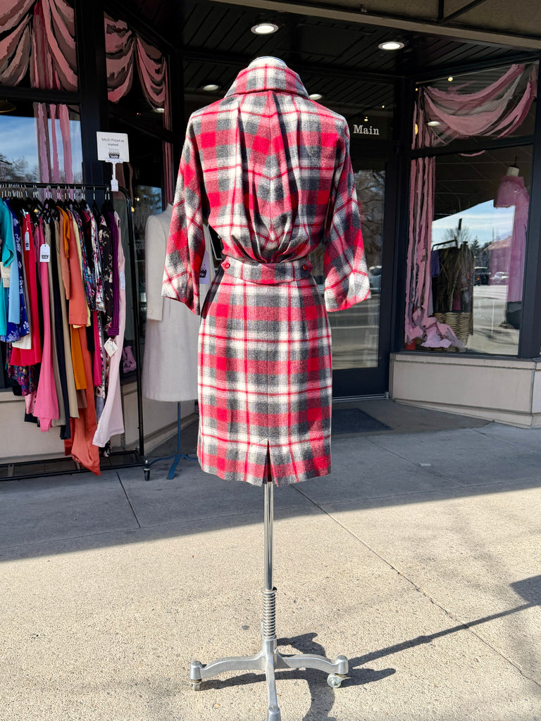 grey and red plaid dress Black Gray Red Tartan Plaid Corset Gown and Red Chemise Irish Celtic Fantasy Renaissance Dress Made to Fit You!