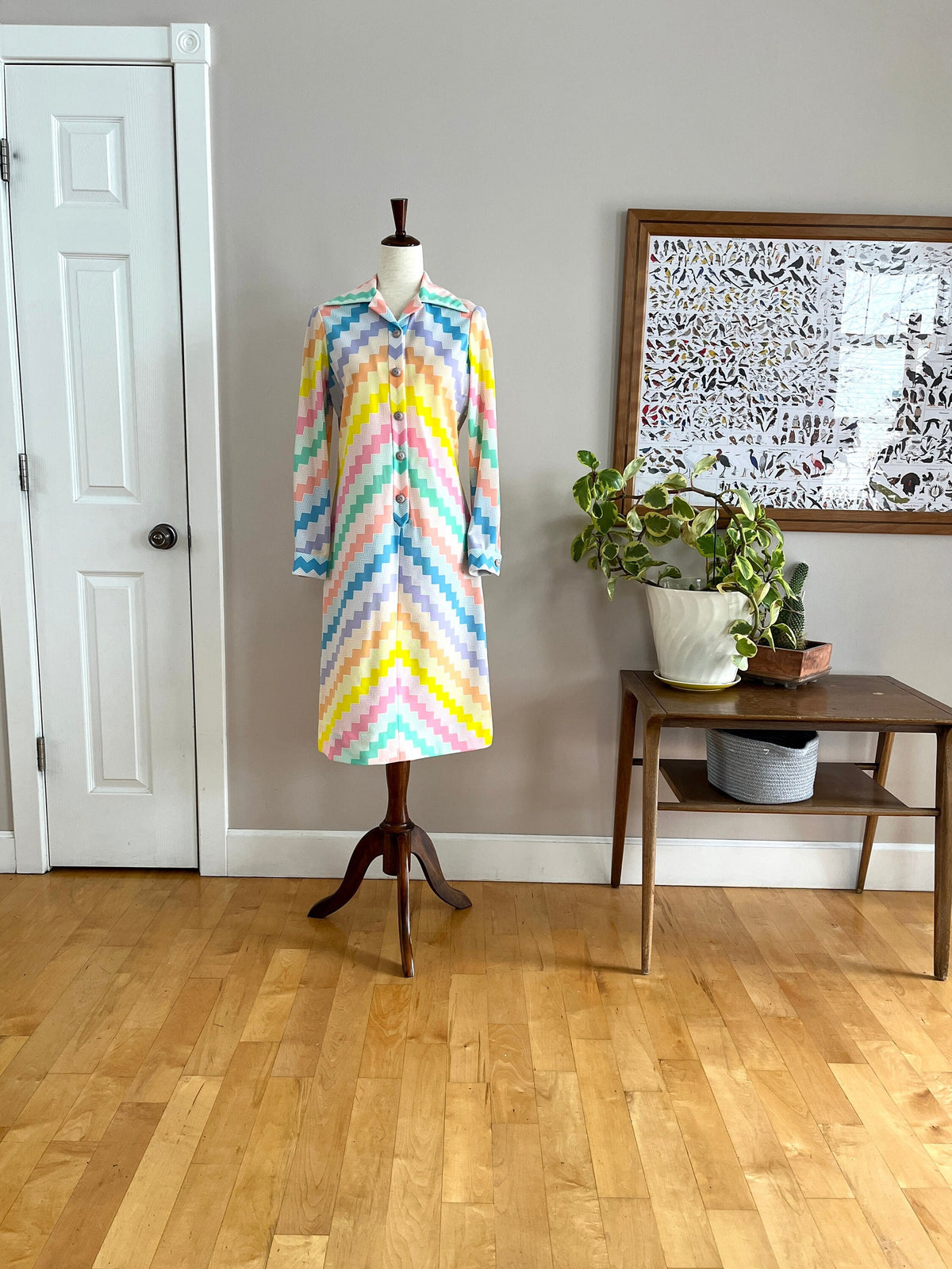 ワンピース 70s Pastel Striped Cotton Dress 70s Pastel Striped Cotton Dress